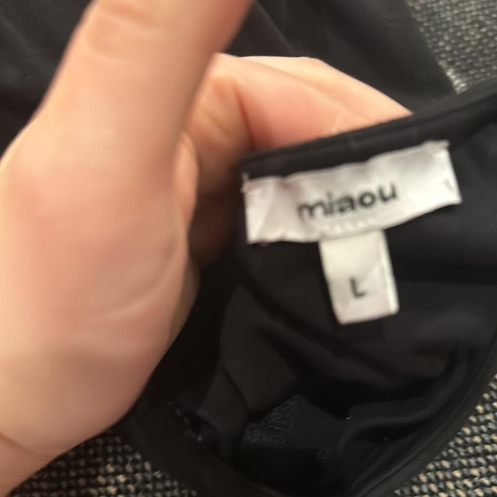 Miaou Little Black Slip Dress with Square Neck - Picture 3 of 5